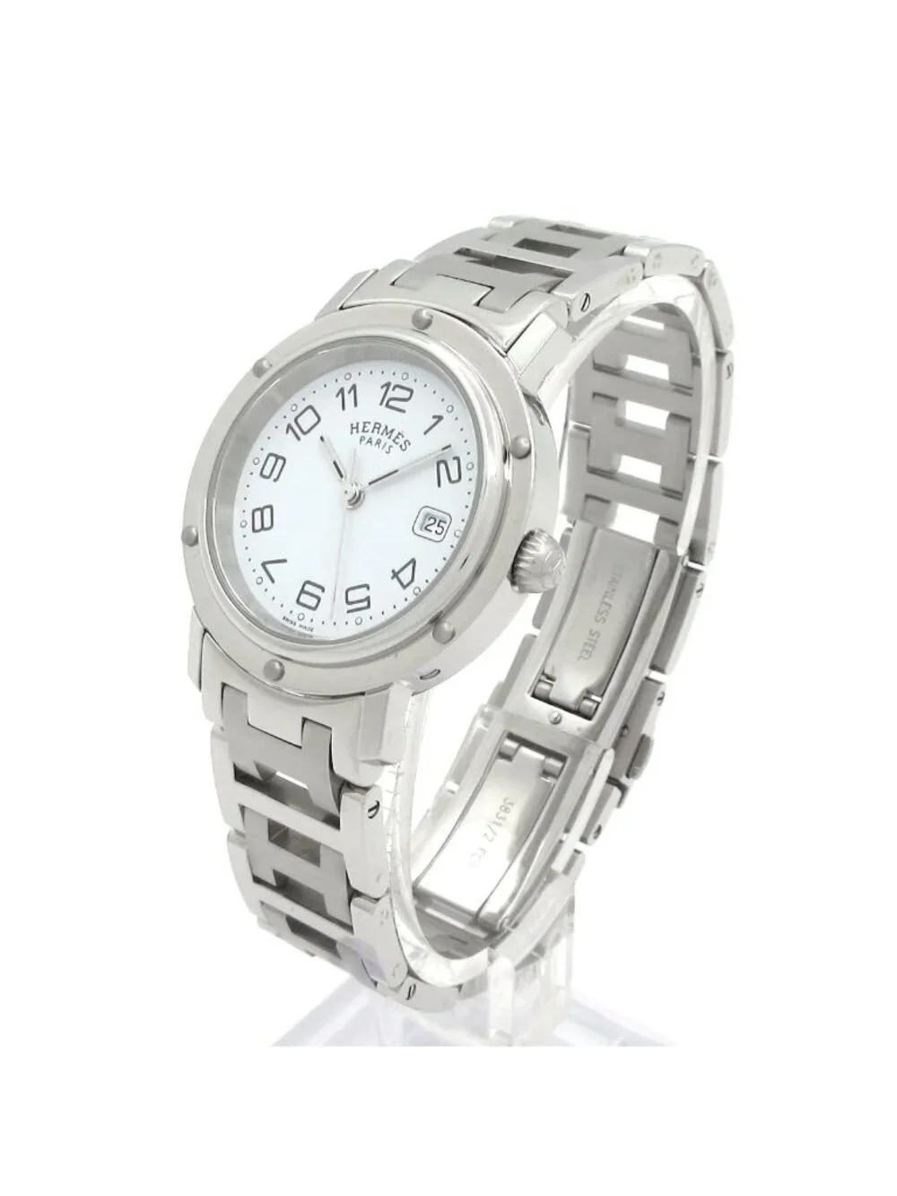Hermes Watch Clipper White